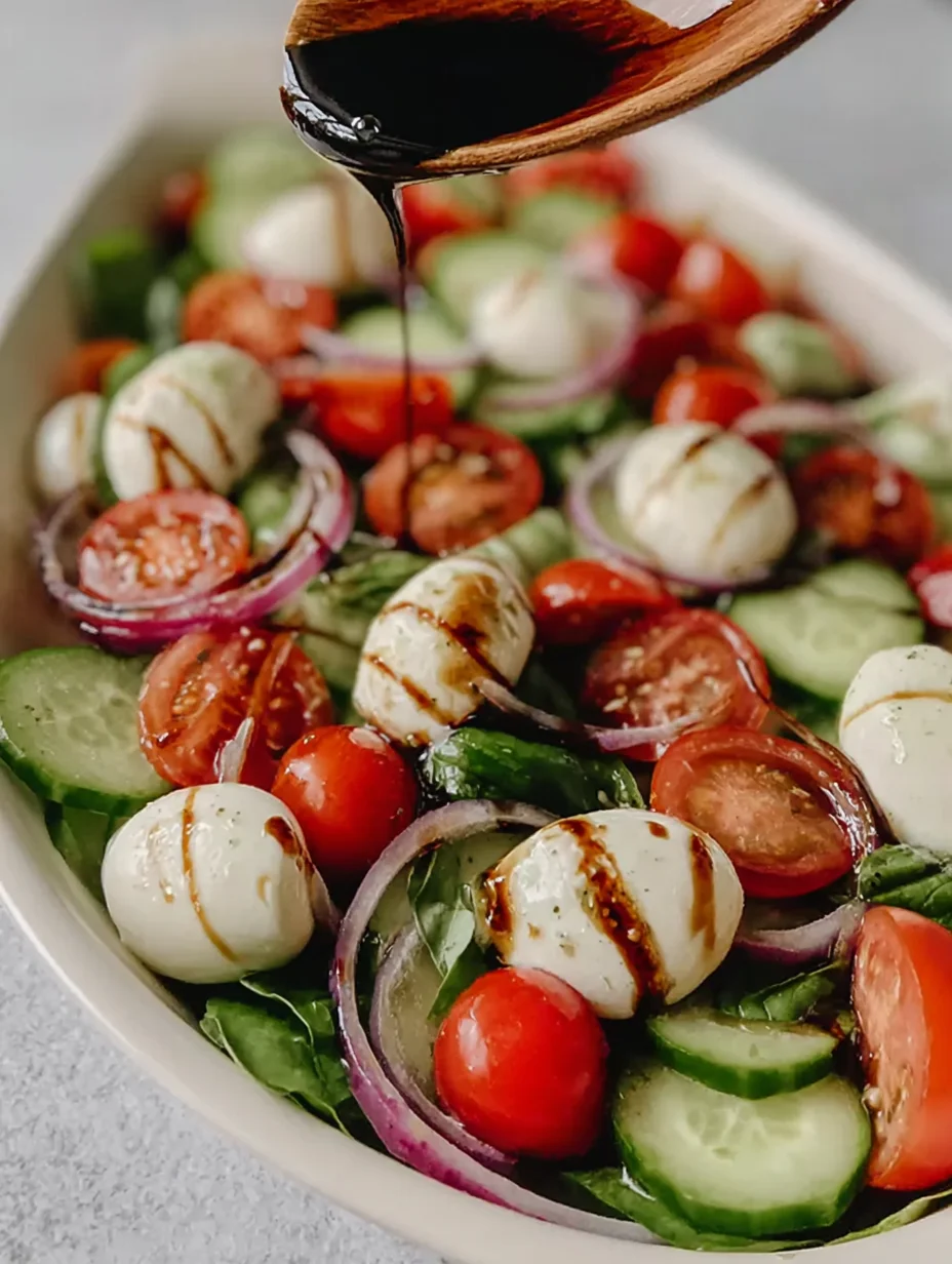 Fresh Cucumber Caprese Salad
