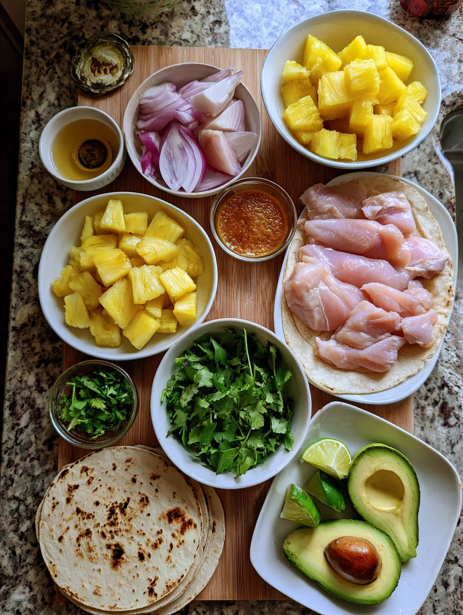 One Pan Chicken & Pineapple Tacos