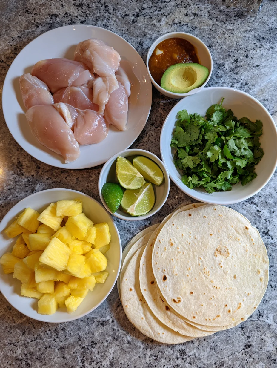 One Pan Chicken & Pineapple Tacos
