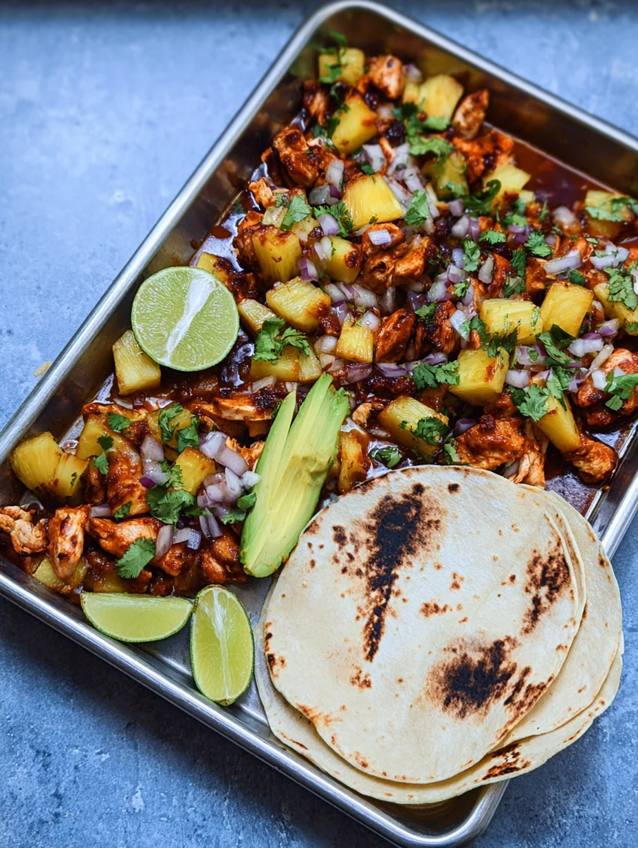 One Pan Chicken & Pineapple Tacos