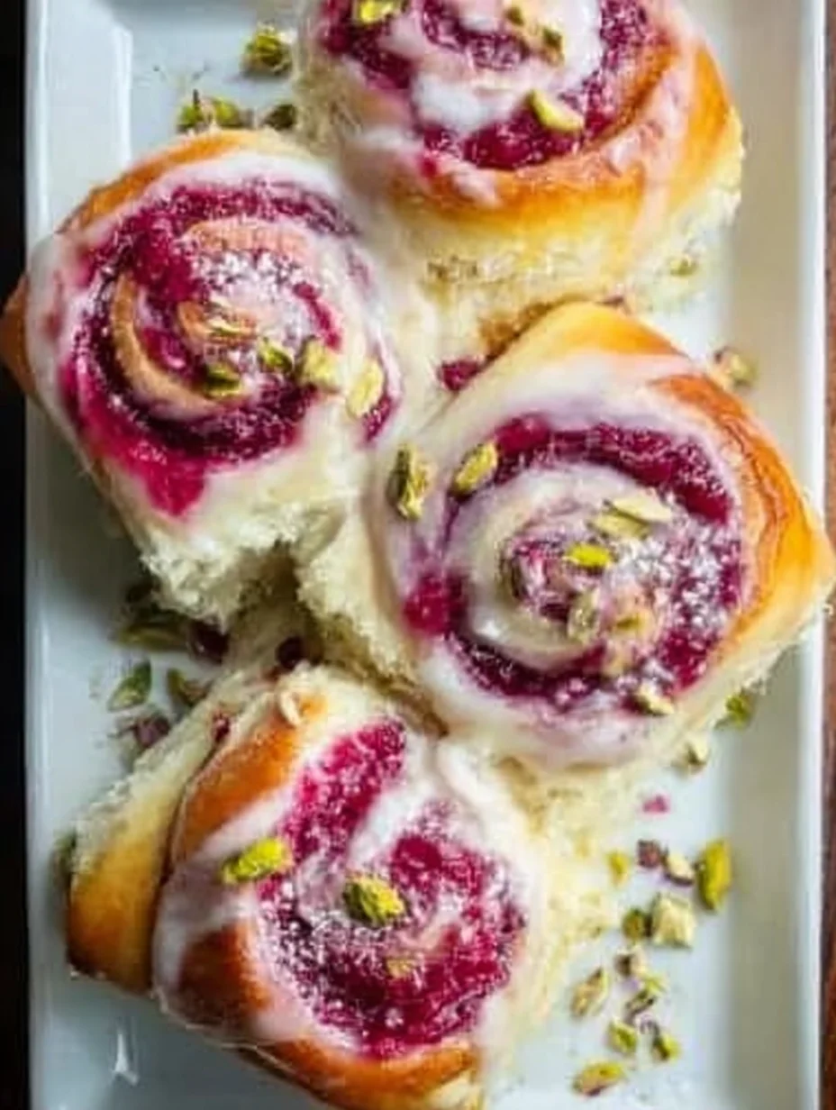 Raspberry and Rose Cheesecake Buns