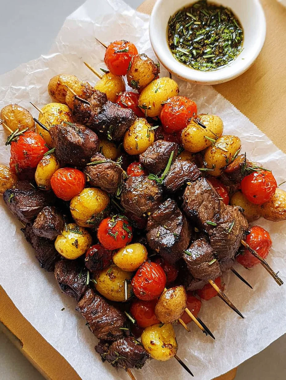 Rosemary Garlic Steak Kebabs