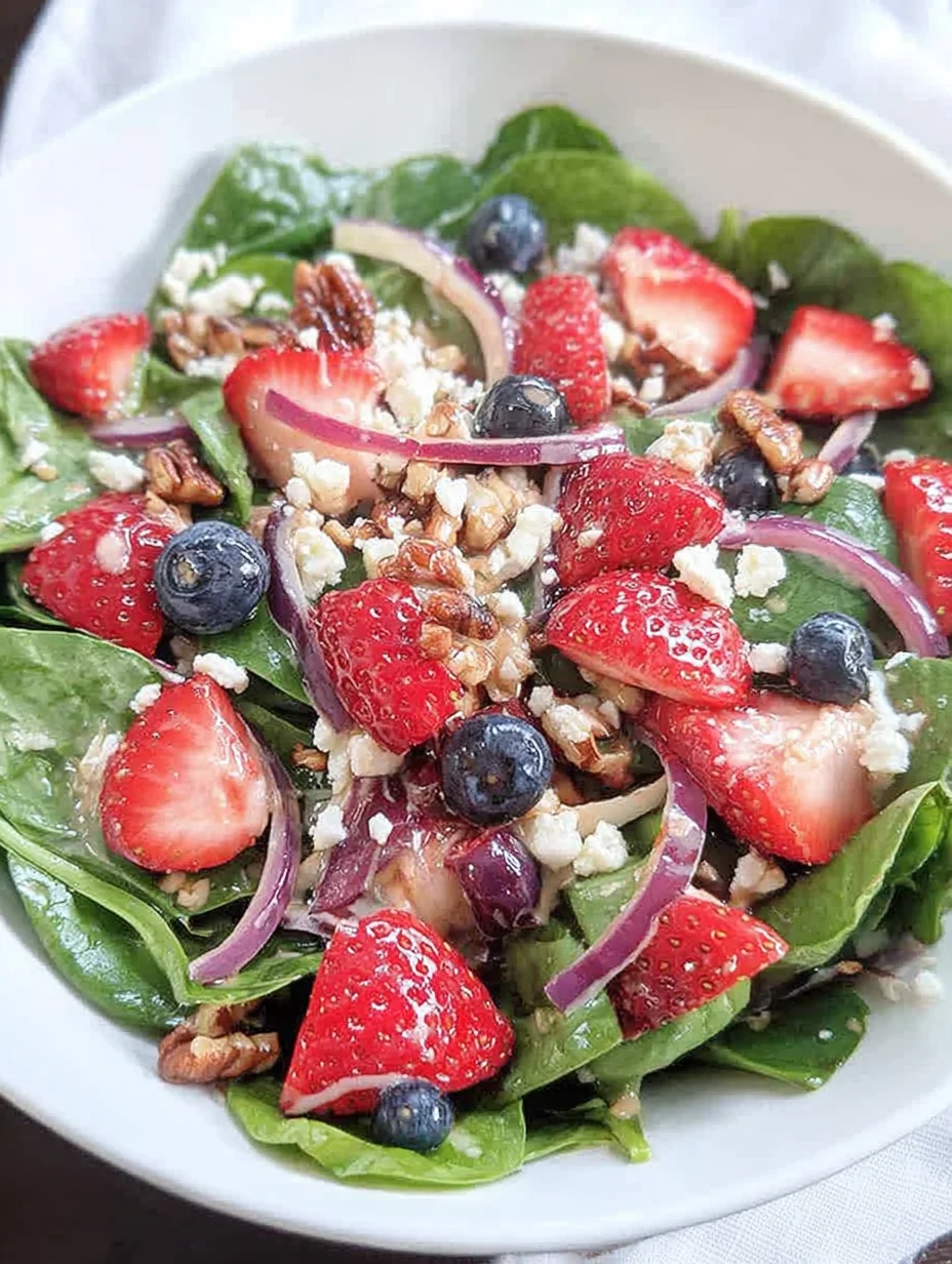Spinach Strawberry Salad with Feta Cheese