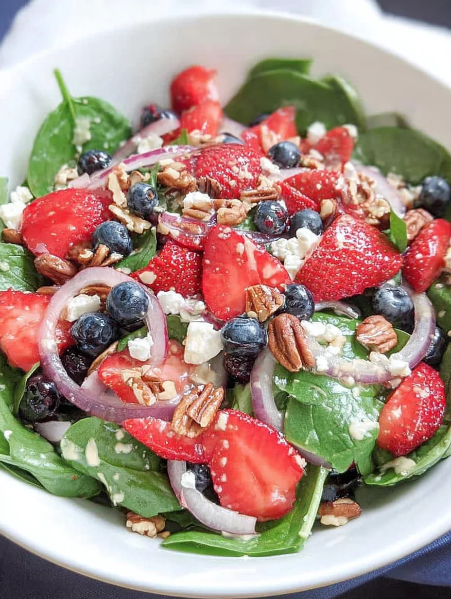Spinach Strawberry Salad with Feta Cheese